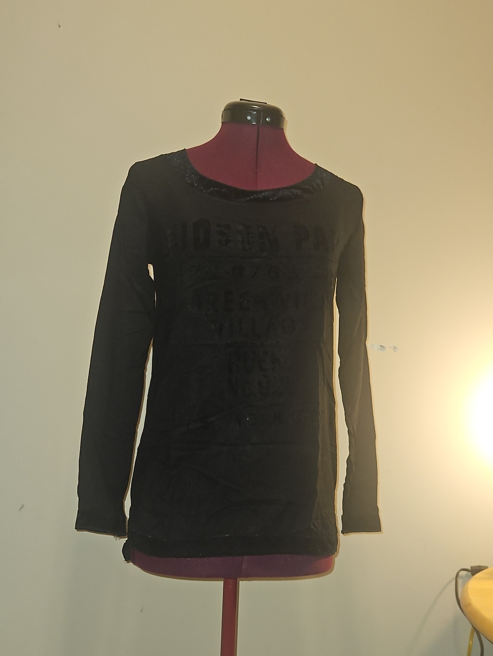 Sheer Long-Sleeve Graphic Tee